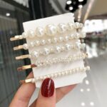Barrettes de cheveux en perles d'imitation pour femme Chine____